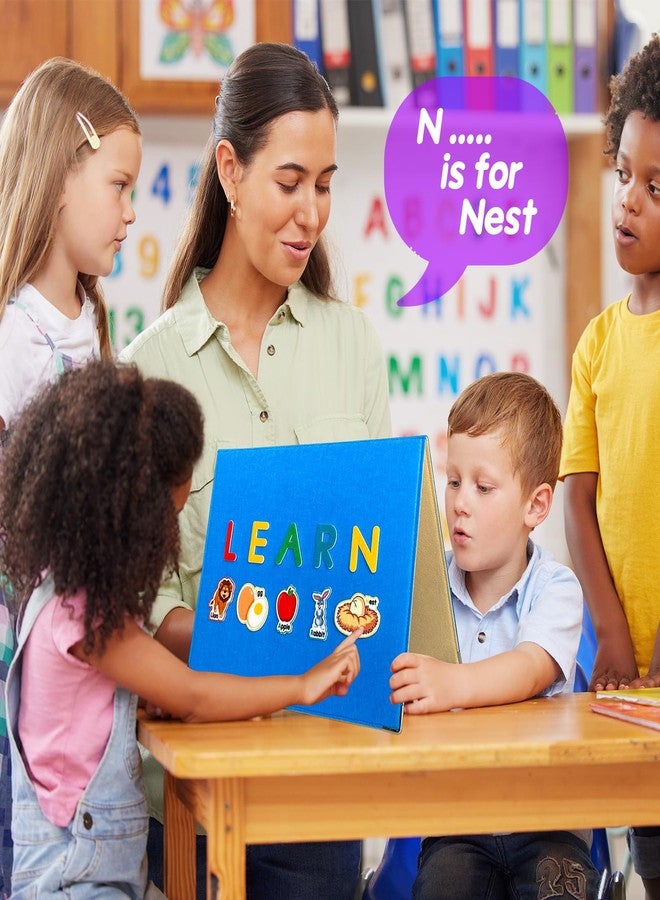 PENGFULL Foldable,Freestanding Felt Flannel Board Set for Toddlers,With 75 Felt Learning Letters Numbers Pieces,Double-Sided,With Storage Bag,for Parent-Child Story Time,Preschool,Classroom,Journey Time - Image 4